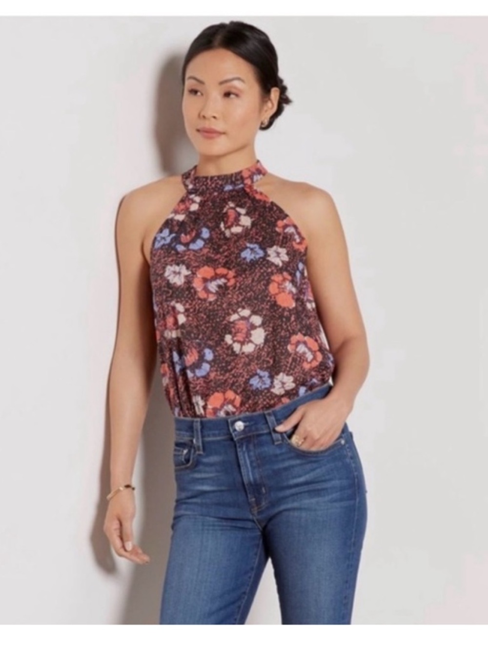 Cleobella Ryla Sleeveless Tie Back Blouse Sz S organic cotton lightweight